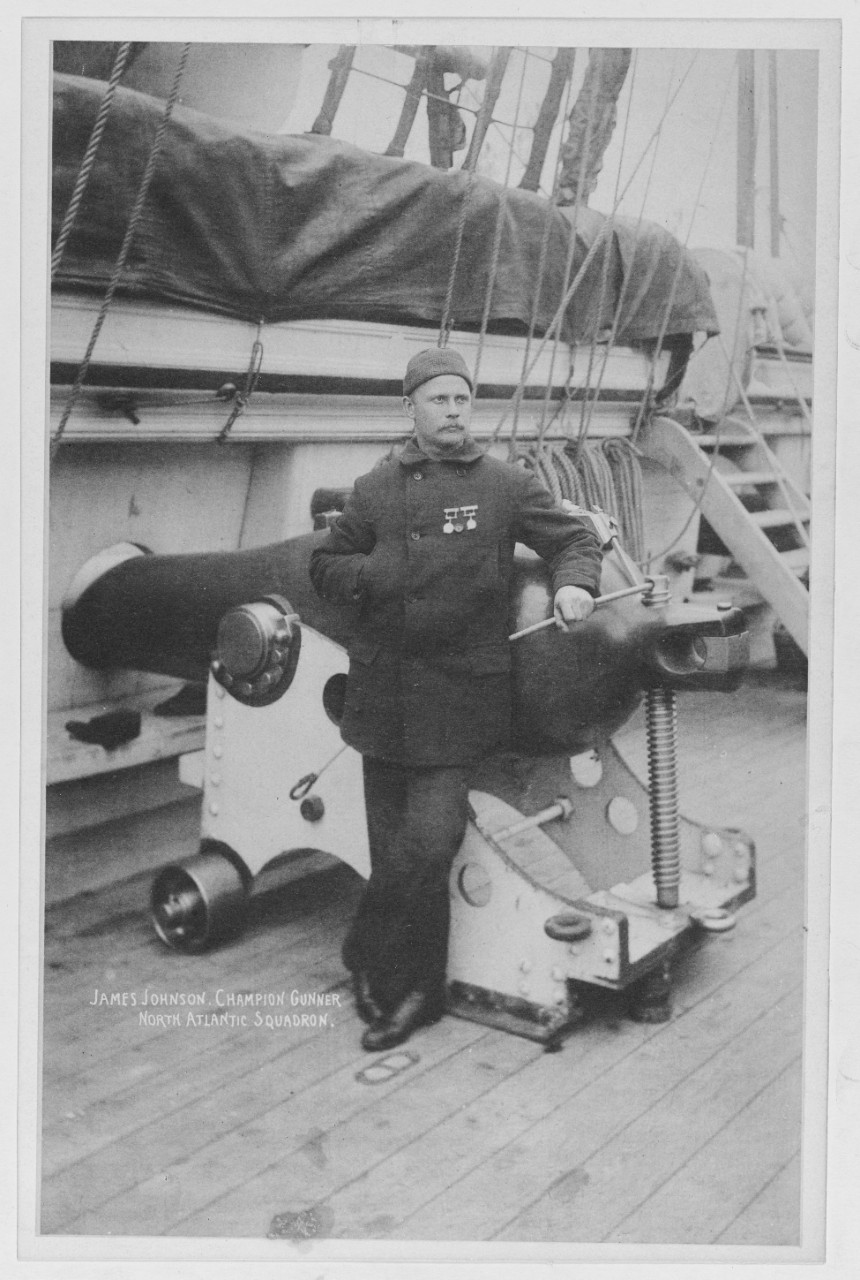Johnson, James. Champion gunner, North Atlantic Squadron.