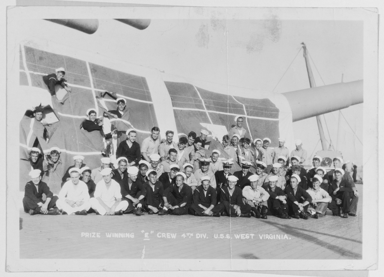 Prize winning E crew 4th Division USS West Virginia -BB-48