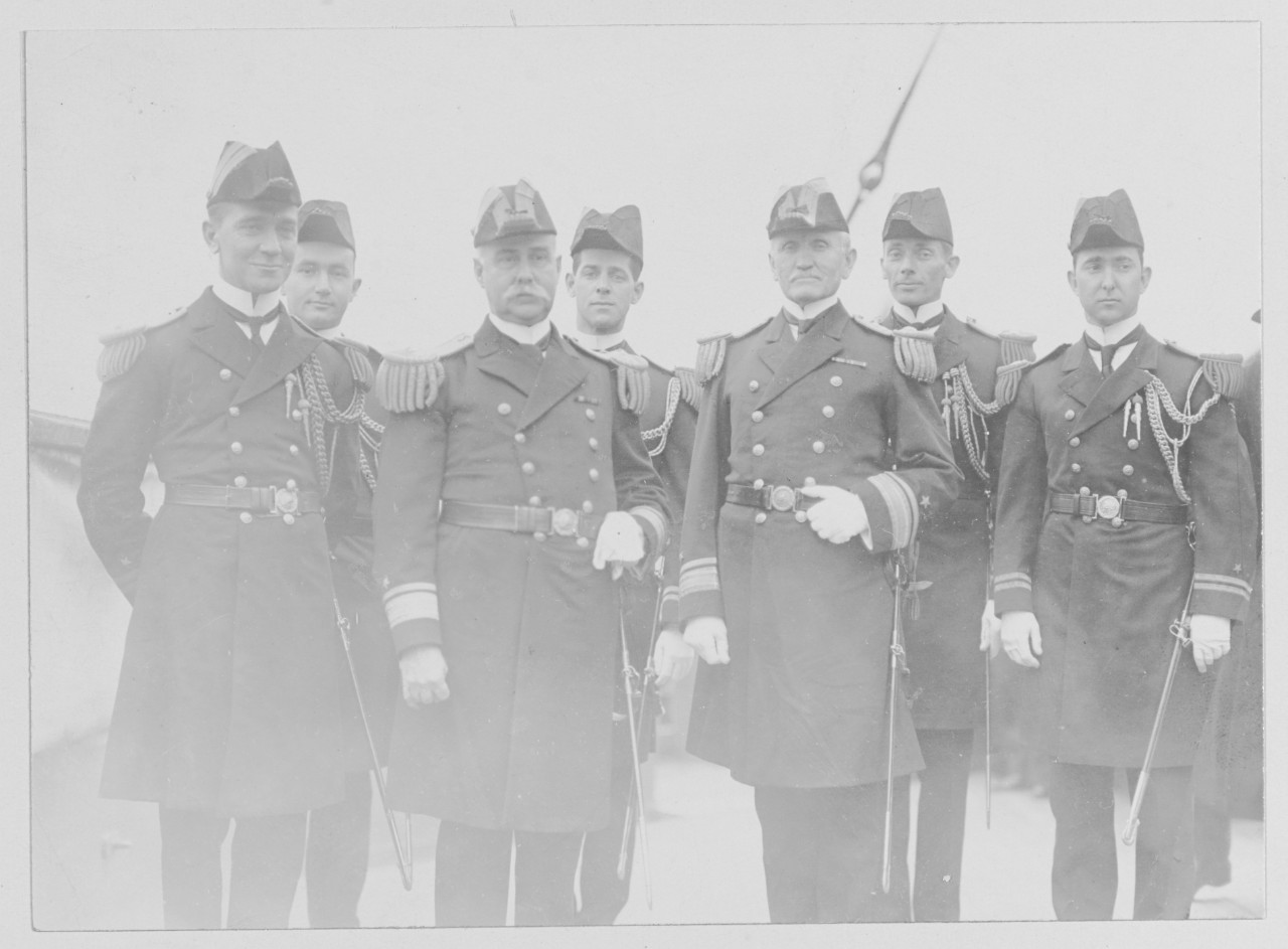 Rear Austin M. Knight, Rear William B. Caperton USN (right center).