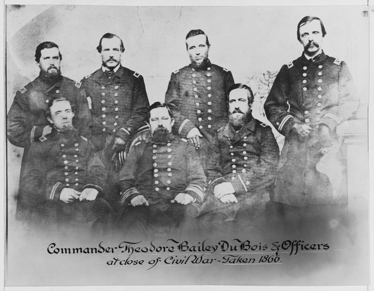 Commander Theodore Bailey Du'Bois & Officers at close of Civil War taken 1866
