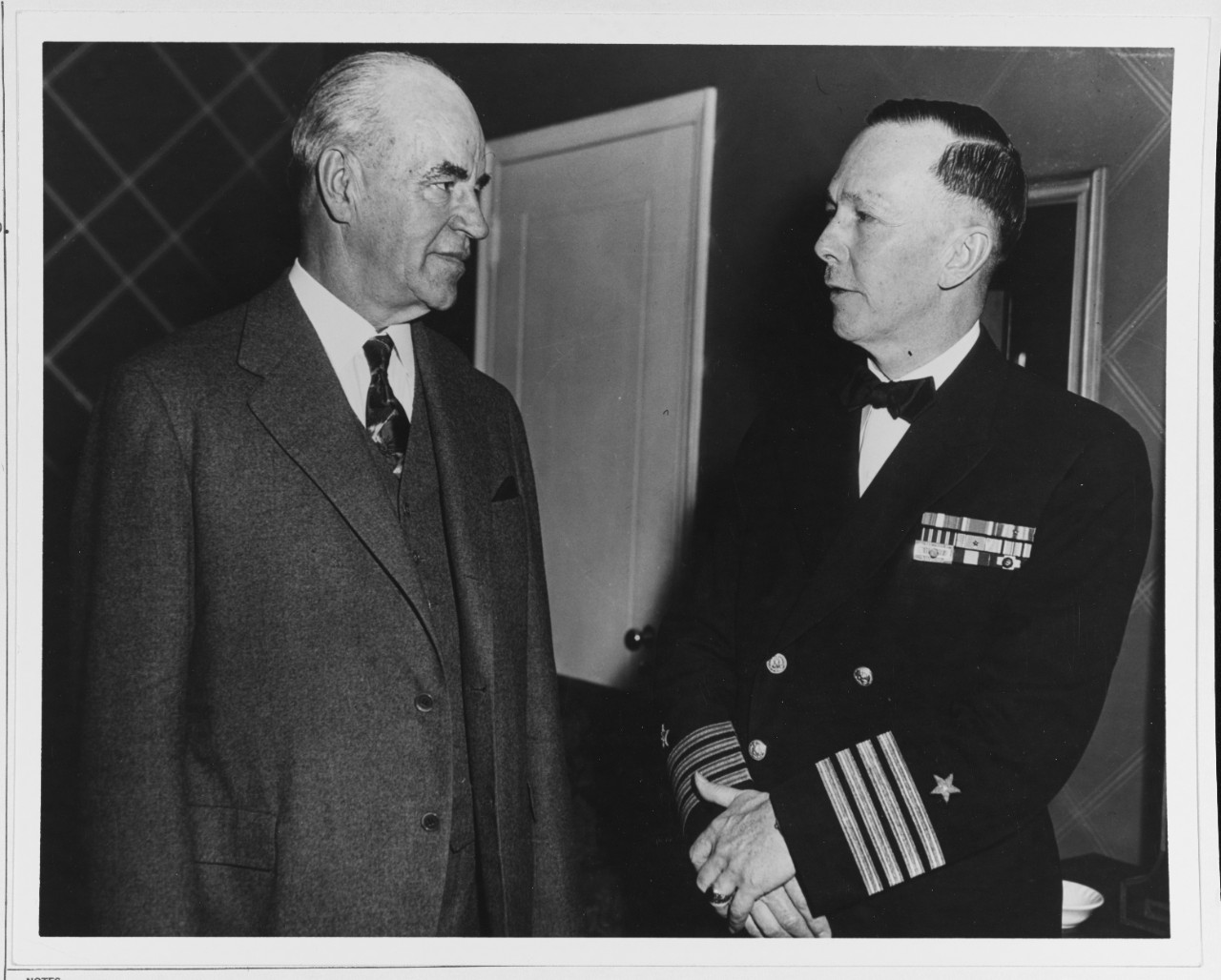 Captain Damon E. Cummings USN and President Hopkins of Dartmouth College about 1947