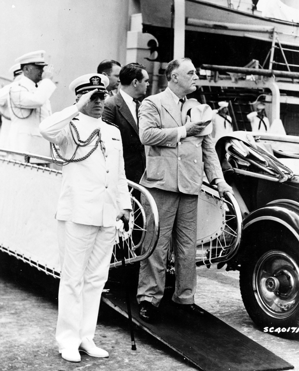 President Roosevelt and his Naval Aide, Captain Callahan.