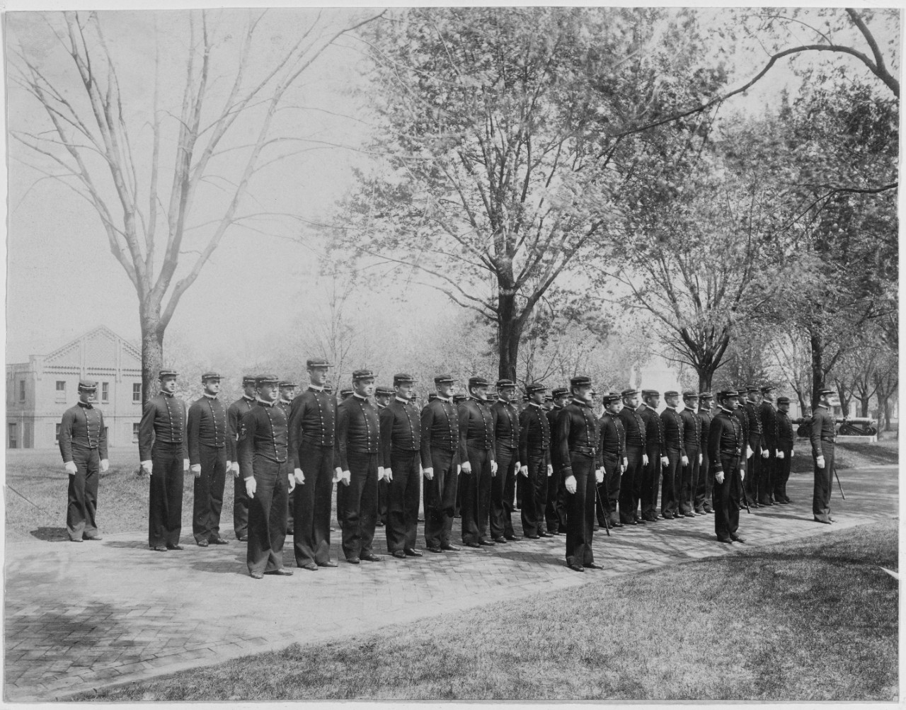 Cadets lined up for inspection, Annapolis MD.