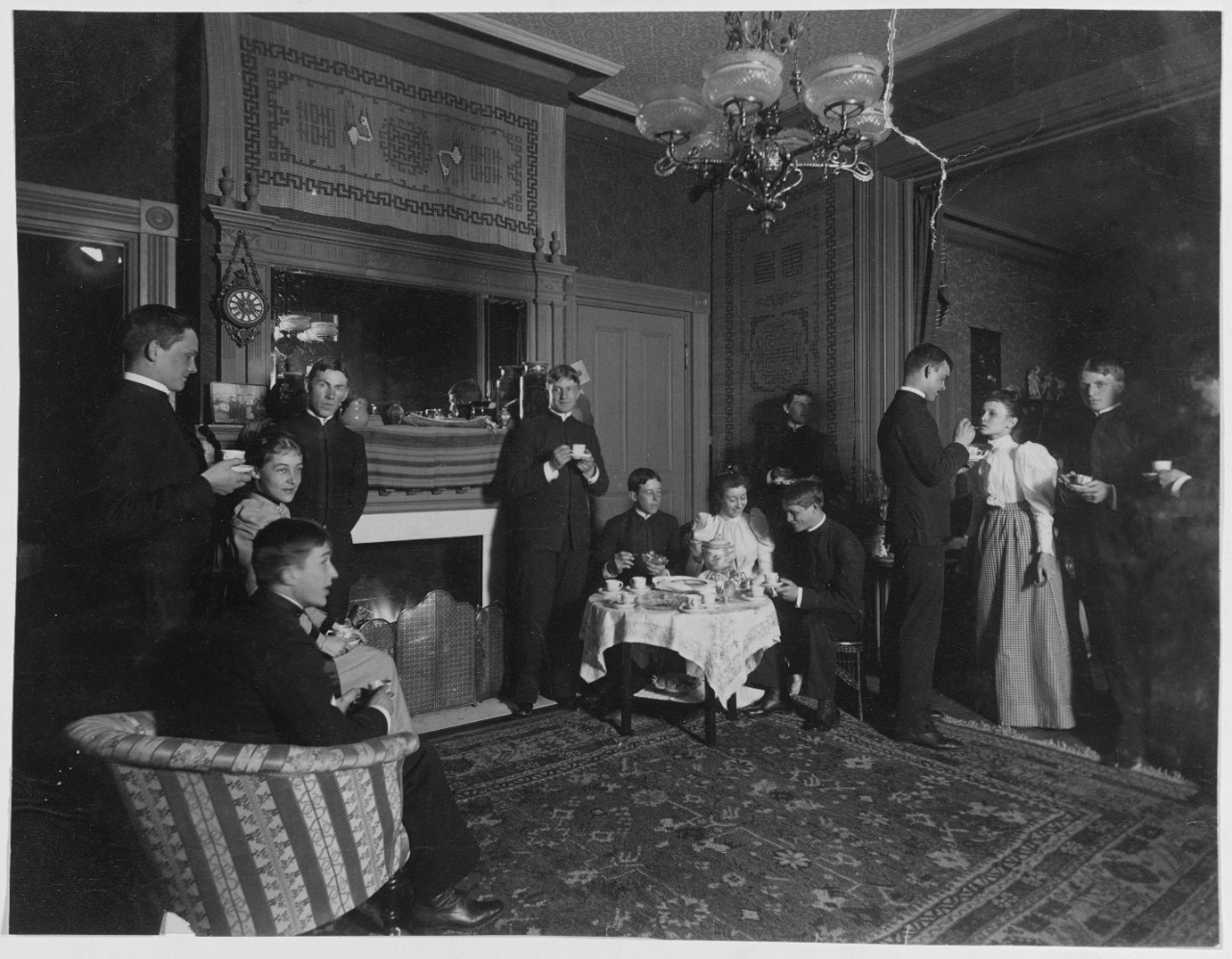 Tea at superintendents house, Naval Academy, Annapolis MD. Class of 1893-4-5-6.