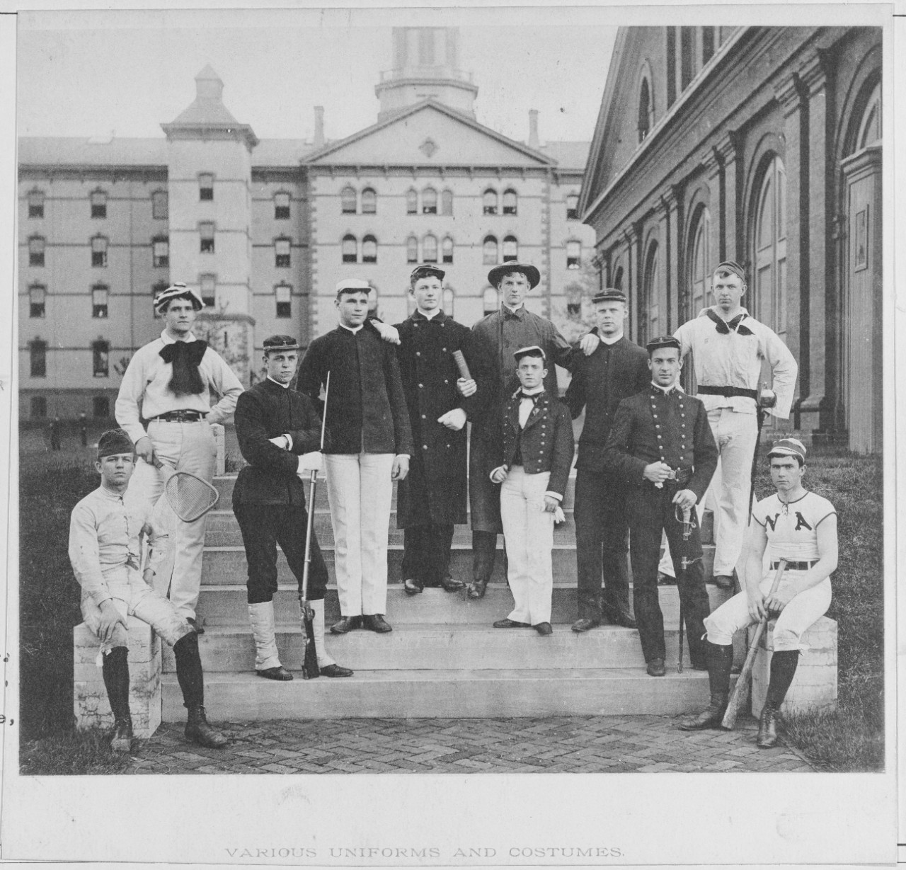 U.S. Navy Academy 1887 various uniforms and costumes.