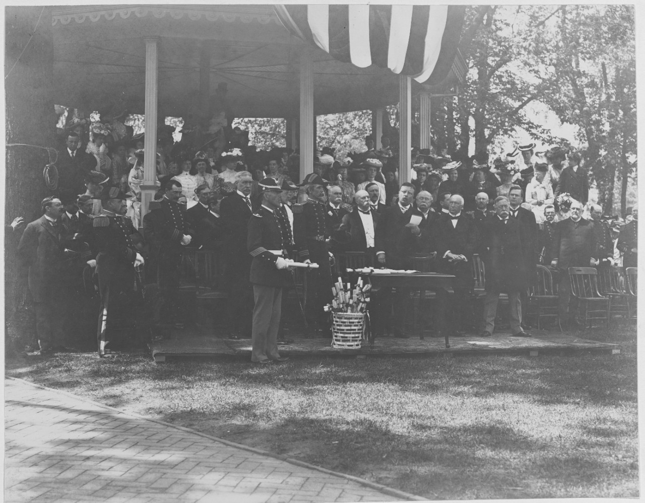 President Roosevelt addressing cadets after graduating, 1902