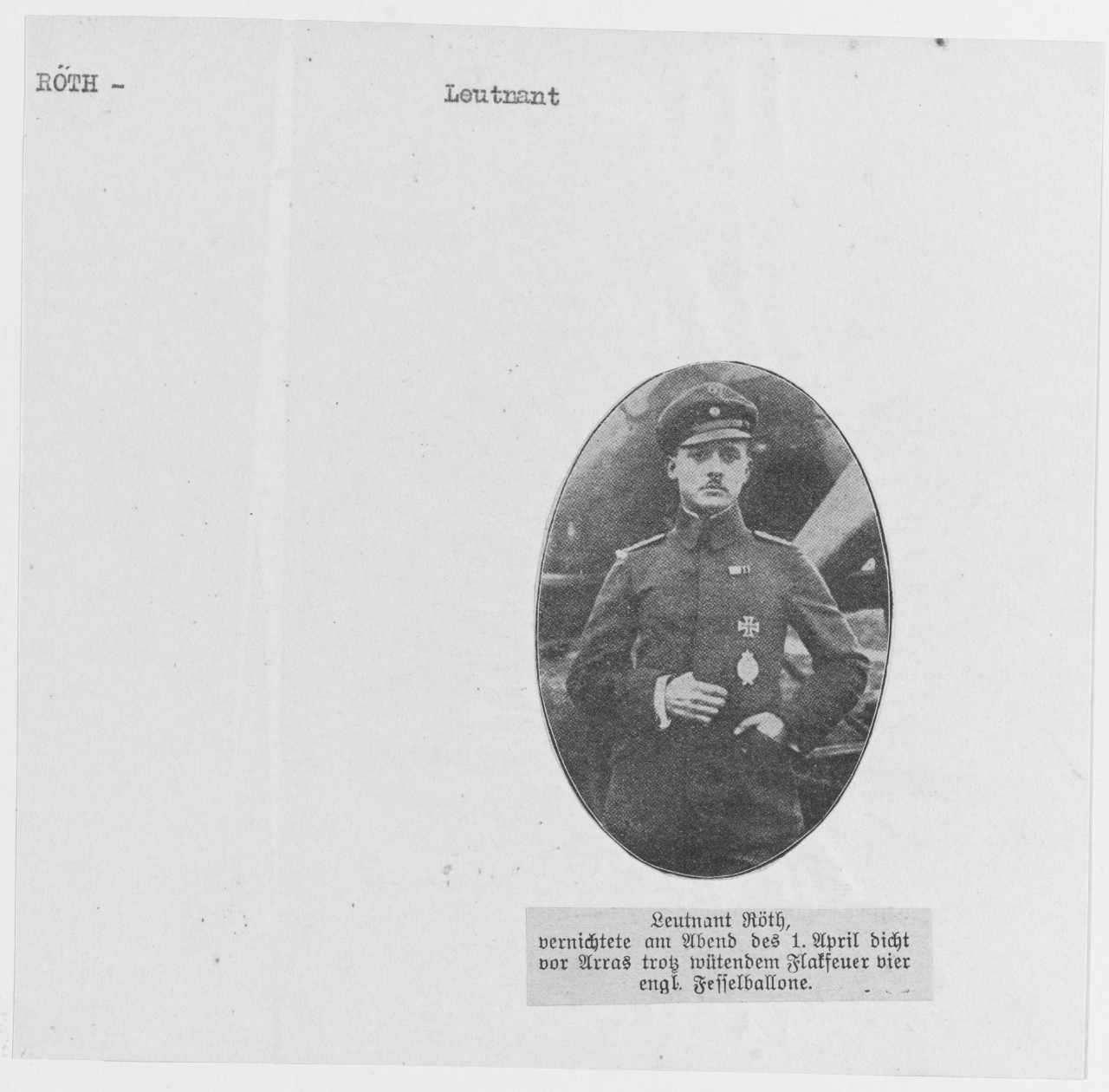 Leutnant Roth. German Submarine Commander