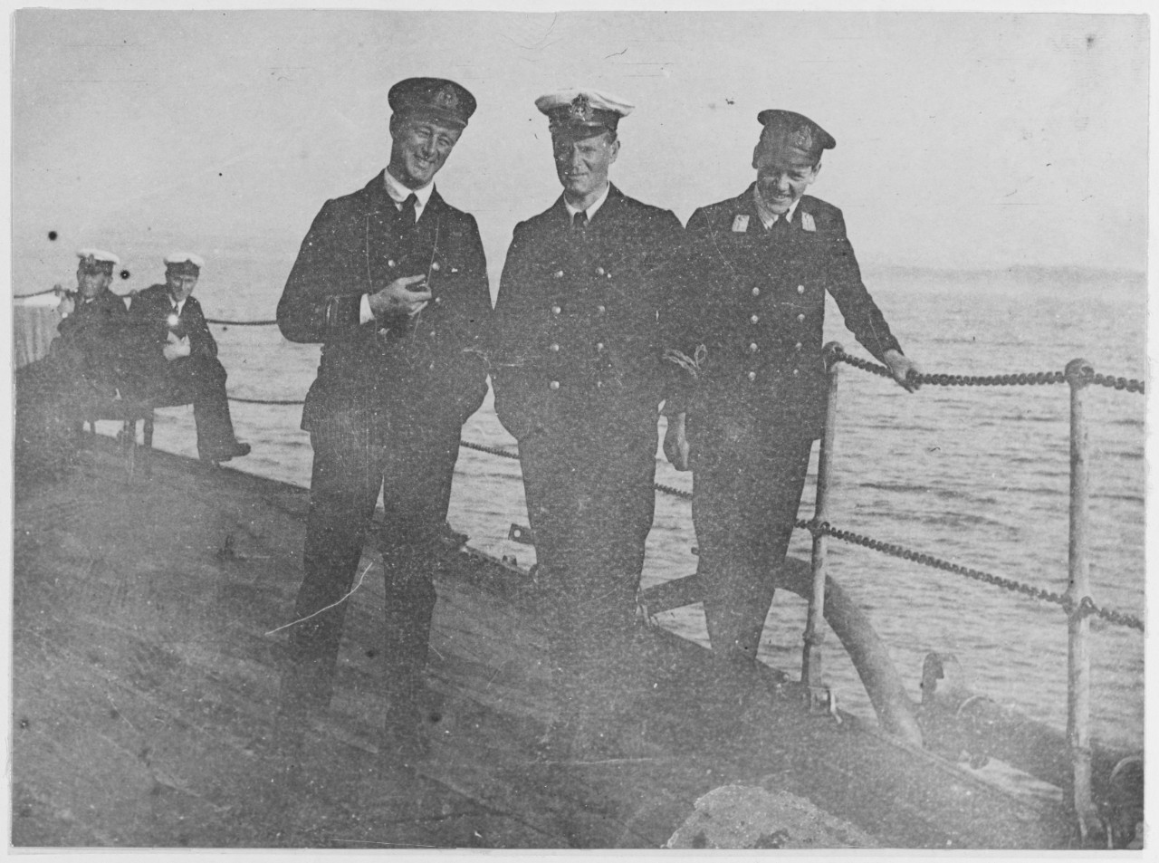 Officers of the picket boat from H.M.S. TRIUMPH