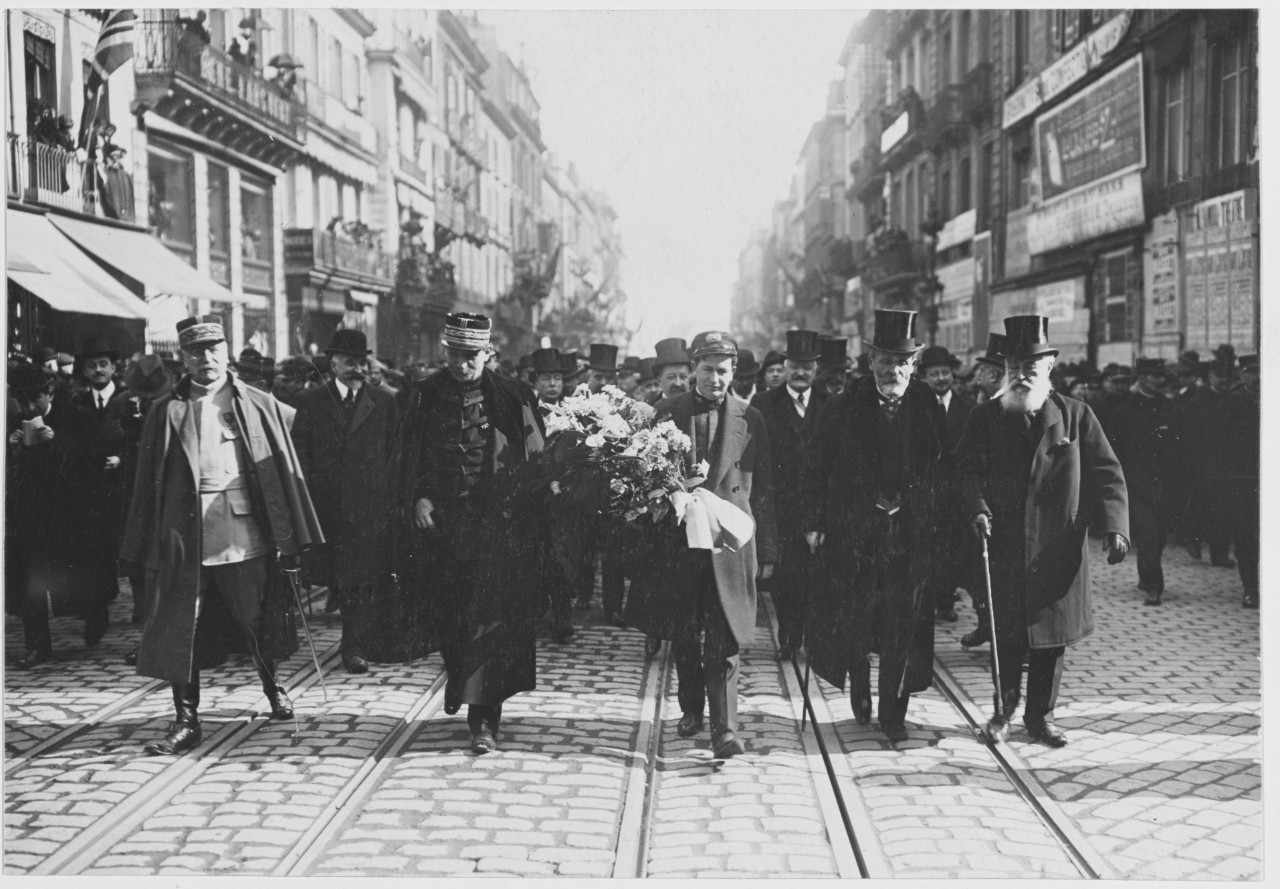 Celebration of the First American Boat, the ORLEANS at Bordeaux since the German U-Boat blockade, February 27, 1917