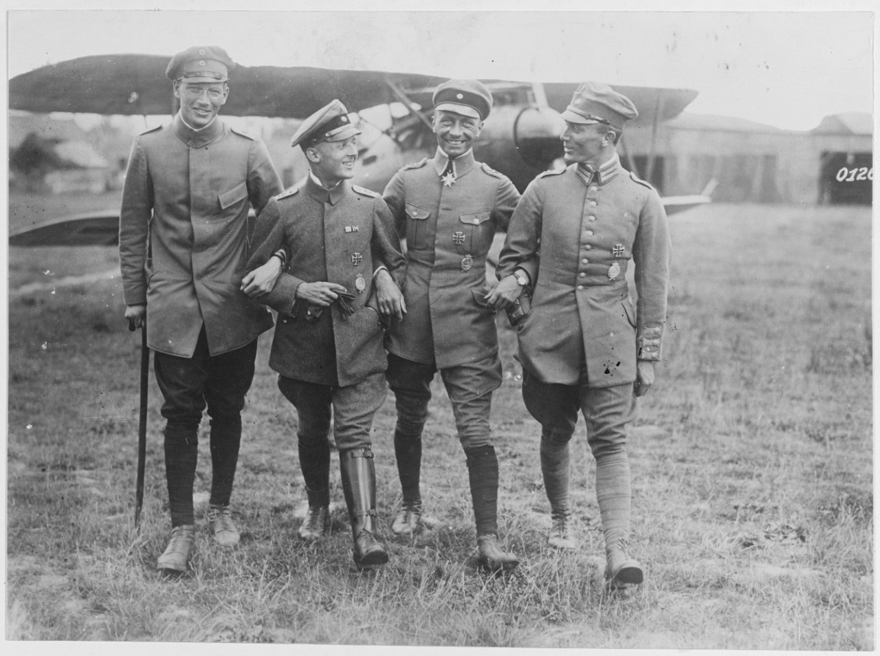 With the German Aviators, Captain Schleide, Lieutenant Roeth