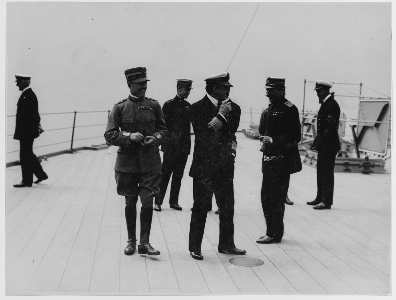 An Allied meeting on the flagship. Admiral Beatty and Commander in Chief Admiral Beattle
