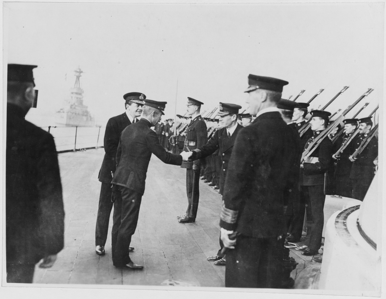 Prince Fushini, Admiral Beatty on board QUEEN ELIZABETH
