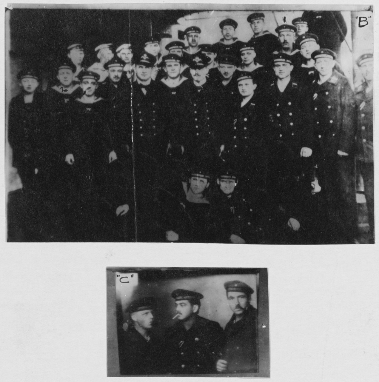 Officers and crew of German Submarine U-23,  1917