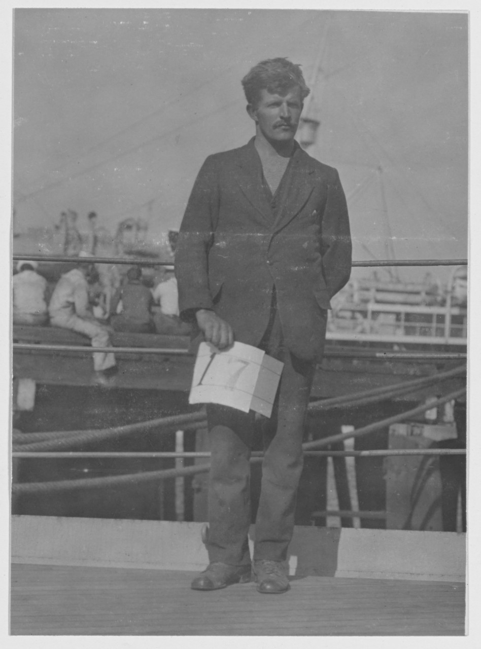 Olap S. Maroussen, survivor of the Norwegian Bark "NORDHAV", Rescued August 18, 1918, by USS KEARSARGE (BB-5)