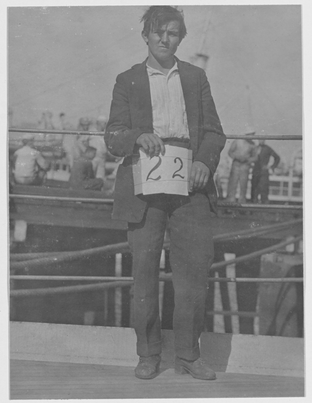 Reinhalt Rasmussen, survivor of the Norwegian Bark "NORDHAV", Rescued August 18, 1918, by USS KEARSARGE (BB-5)