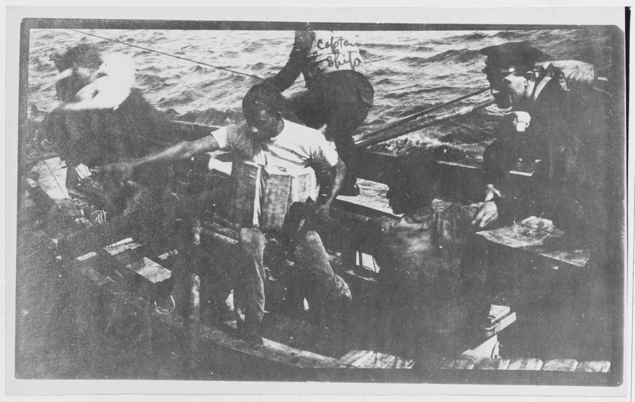 Picking up survivors from the CITY OF GLASCOW in the Irish Sea by the USS BEALE (DD-40) in 1918