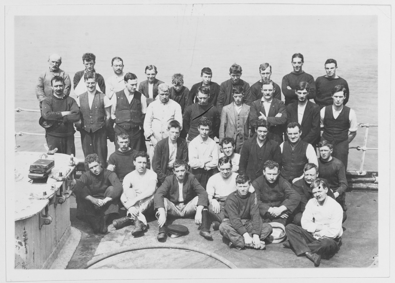 Crew of the British S.S. DIOMEDE. Sunk by enemy submarine, August 21, 1918