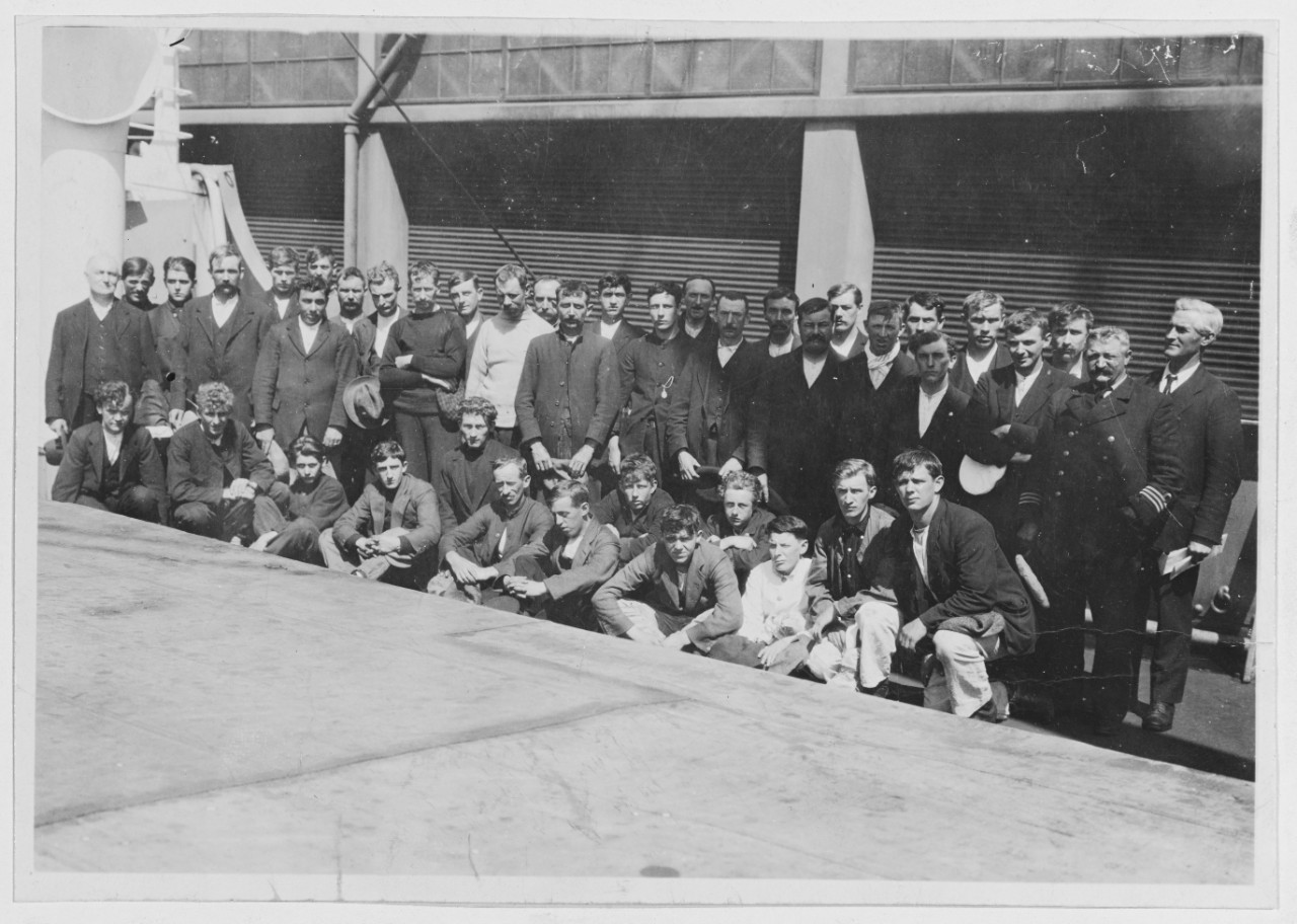 Survivors of the British S.S. ZINAL or ZINALD, torpedoed by enemy submarine August 17, 1918