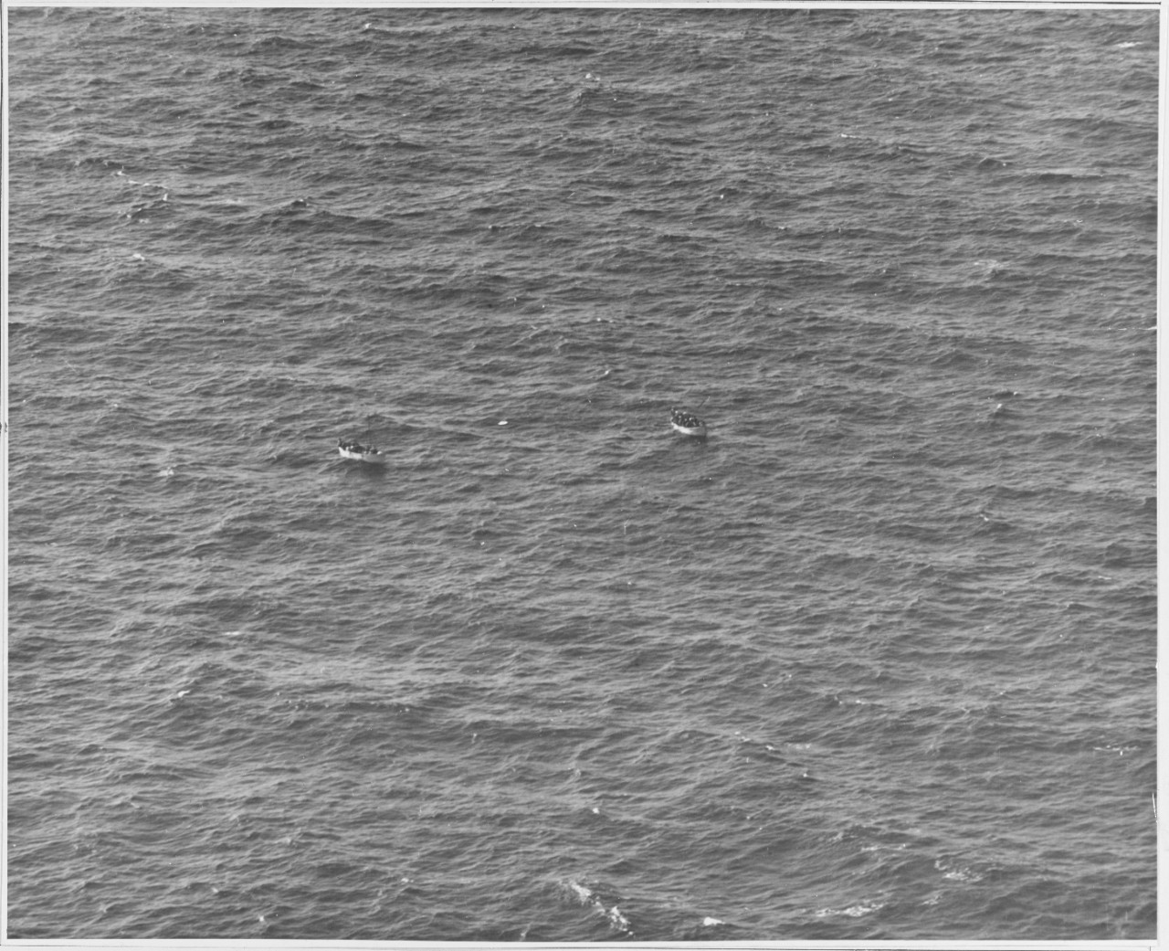 Two life boats sighted at sea (unidentified)