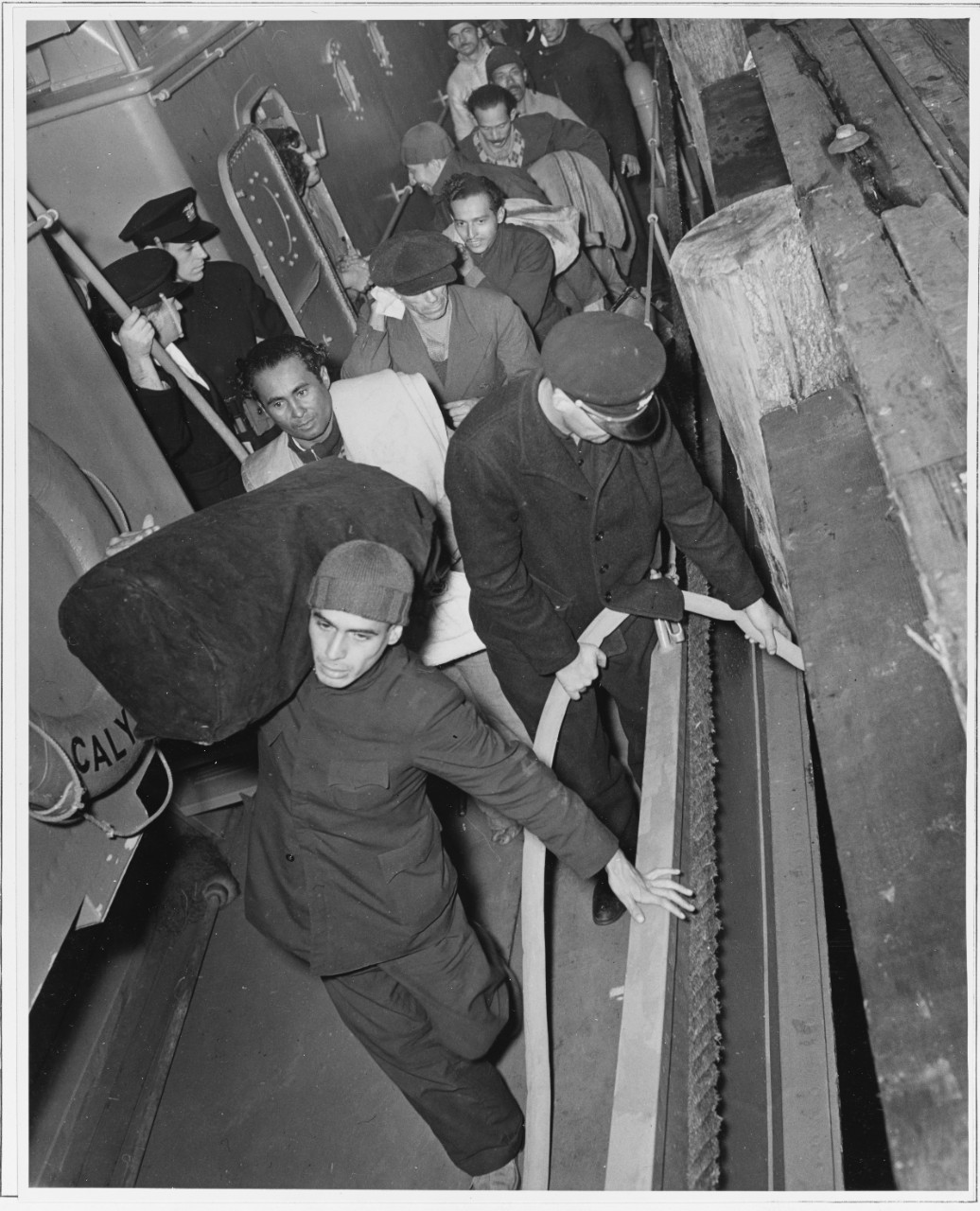 Survivors of the Brazilian ship ARABUTAN