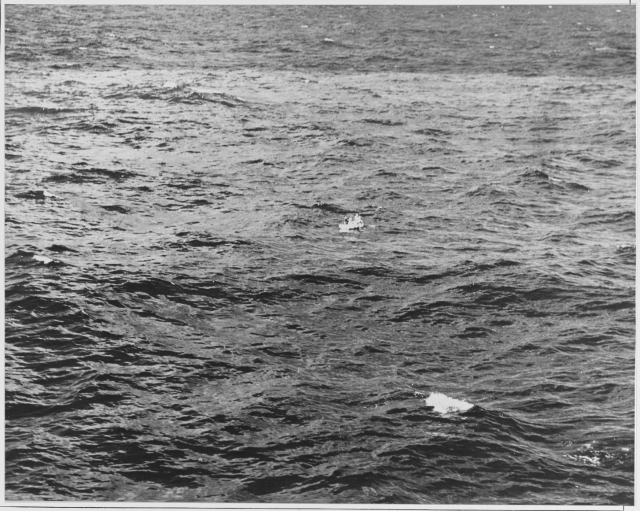 Survivors on a raft from sunk German Submarine U-156