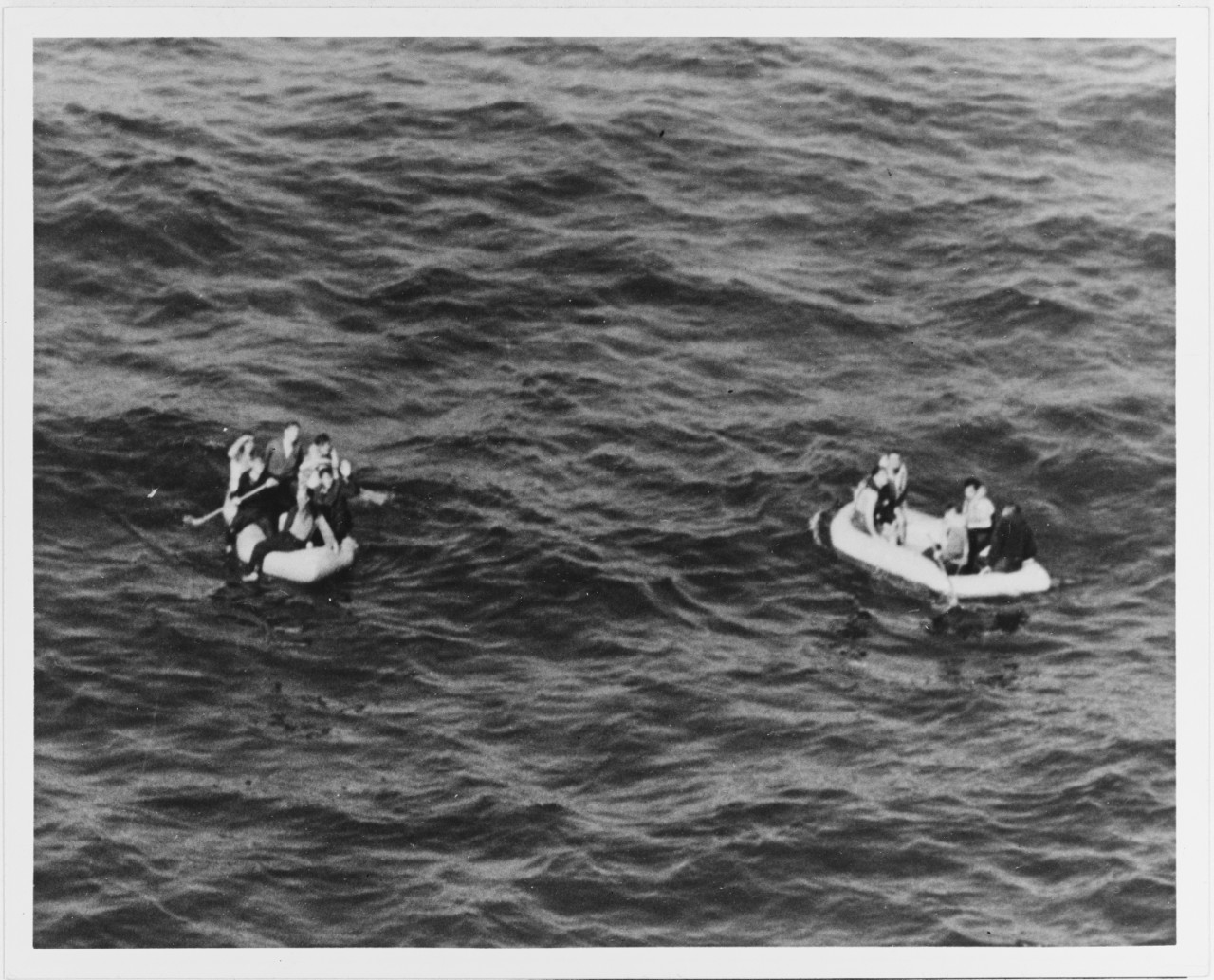 Survivors on a raft from sunk Submarine U-199