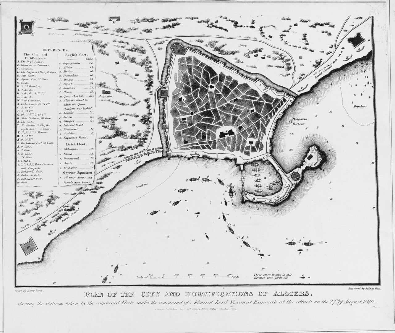 Plan of the City and Fortifications of Algiers, 1816.
