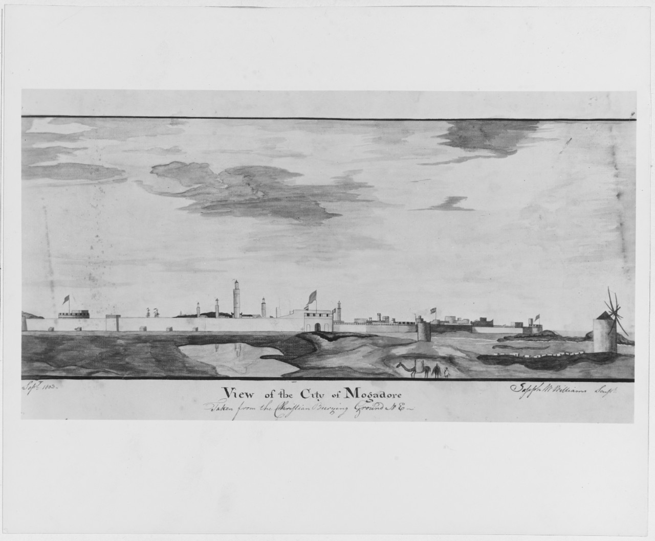 View of the City of Mogadore Taken from the Christian Burying Grounds. September 1803