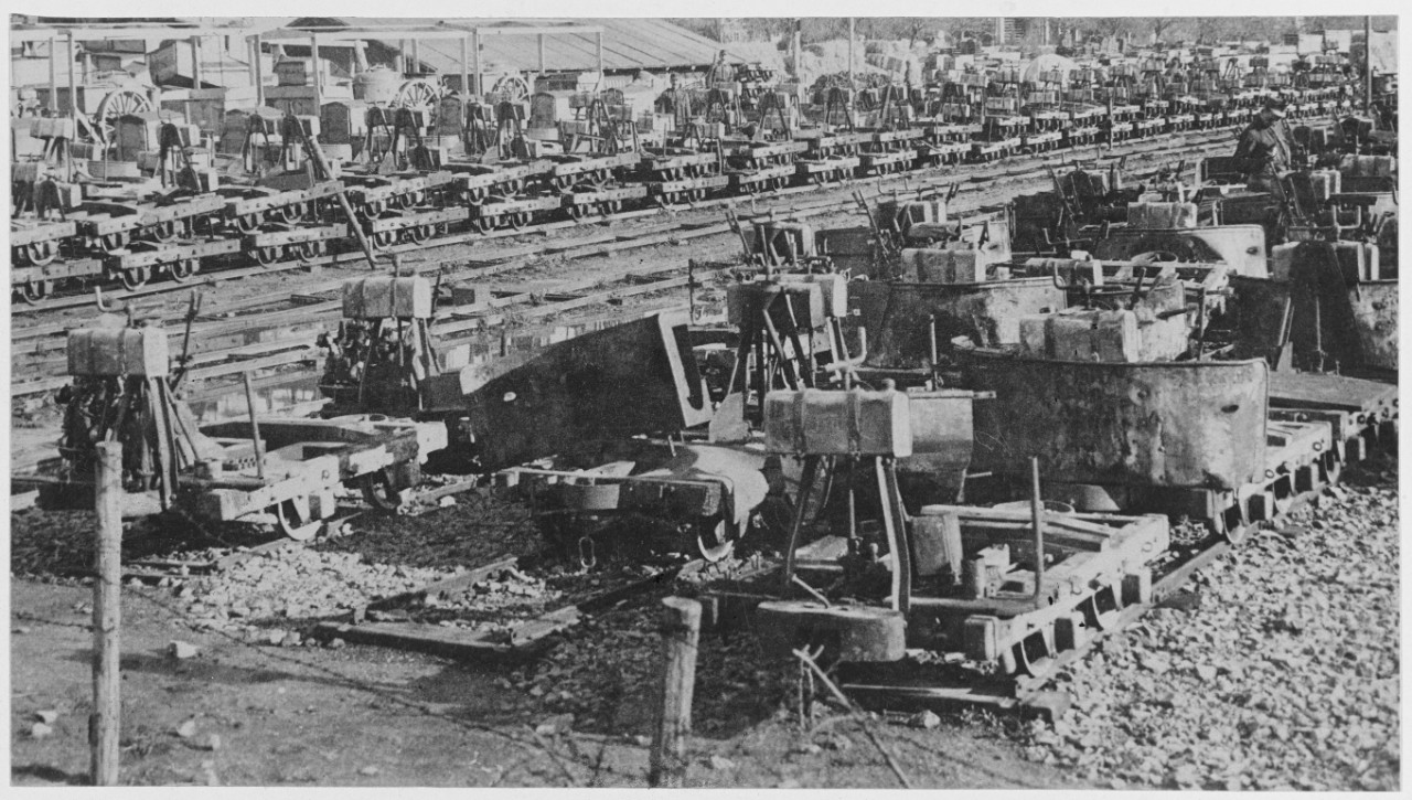 Booty taken in the offensive against Italy. Camp filled with railroad material captured by the Austrian troops. Austria-Hungary.