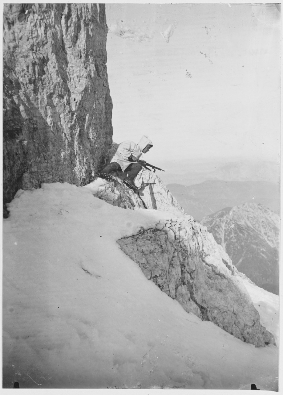 Austrian watch post on the brink of the Kastreinspitz. Austria-Hungary.