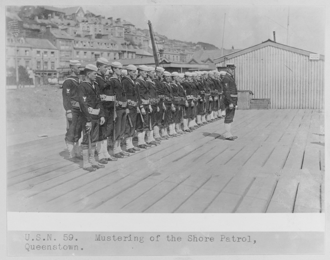 Mustering of the shore patrol, Queenstown