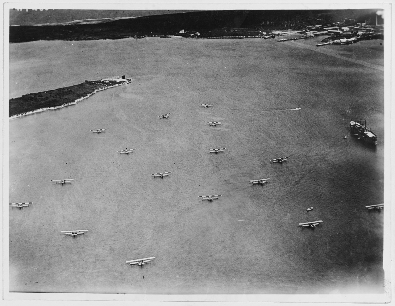 Squadron of Naval Seaplanes at anchor in the harbor of Mariel, Cuba