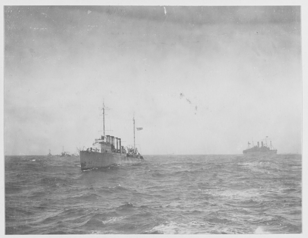 U.S. Destroyers entering Brest, France during World War I