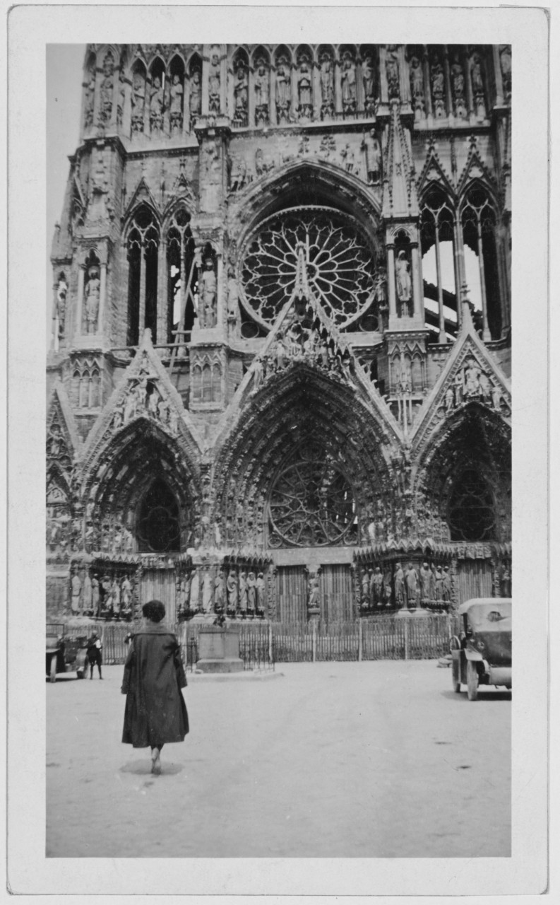Rheimes Cathedral. July 1919. Photo by Lealie Bailey