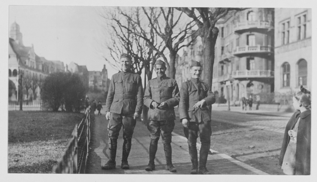 Marines in German Street Scene