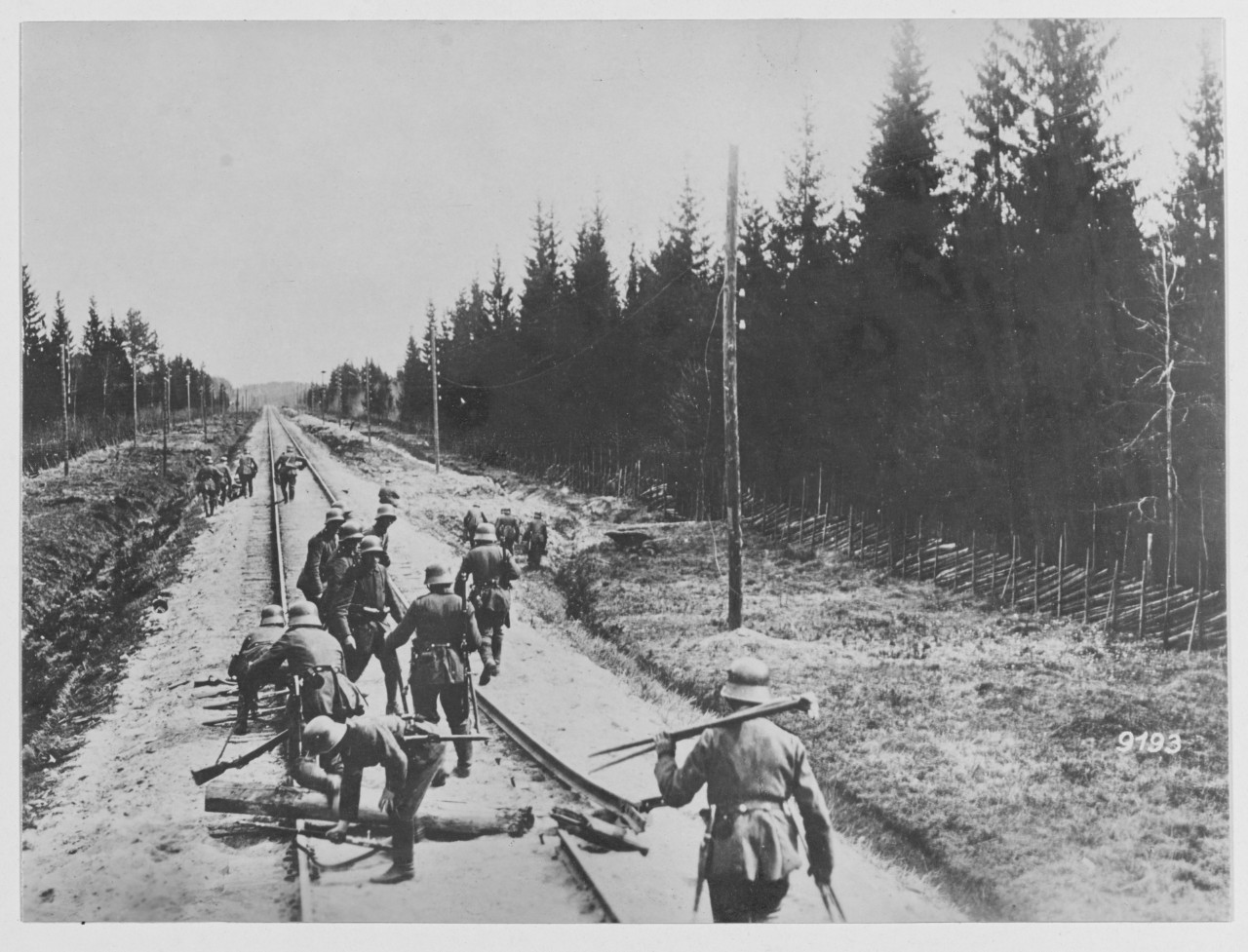 German Troops controlling a railroad in Finland
