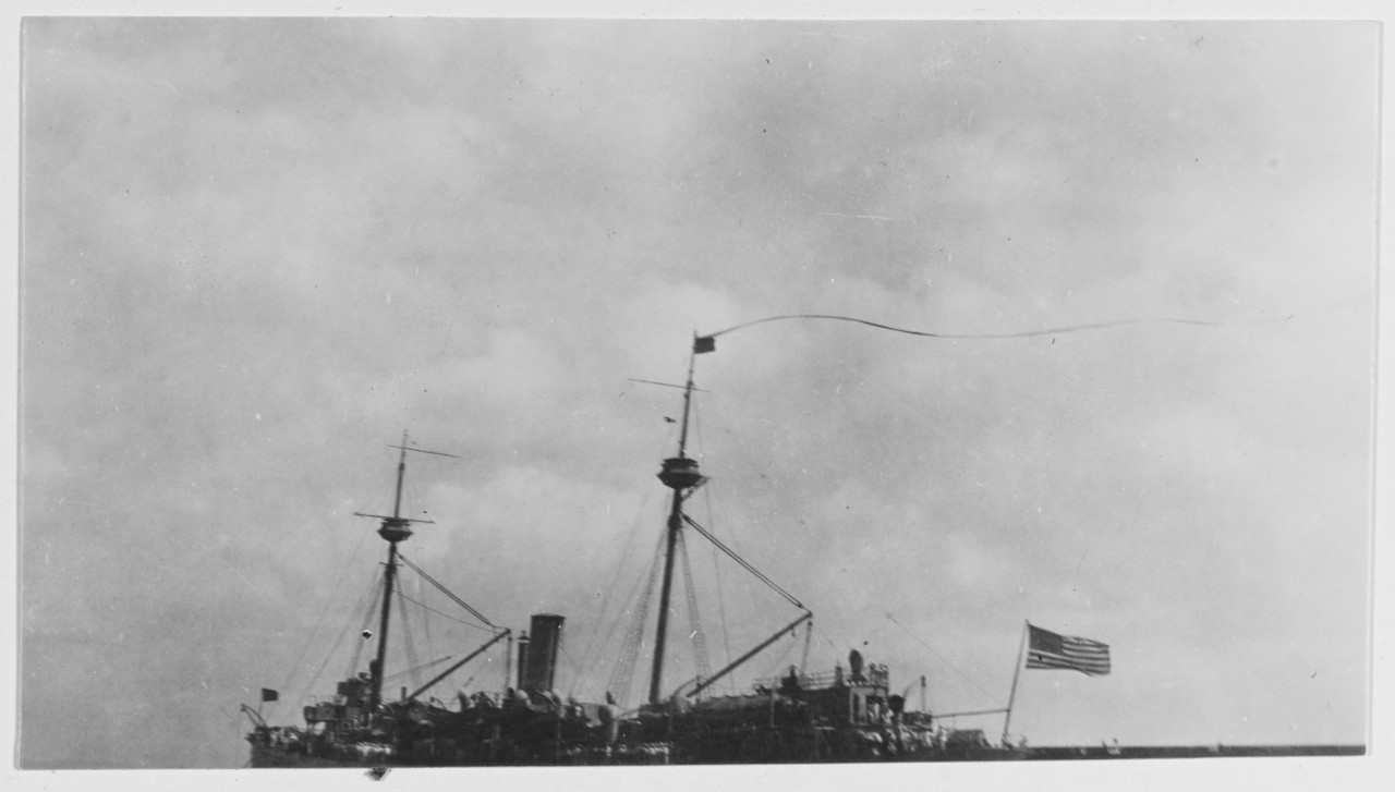 USS BUFFALO (Admiral Jackson's flagship) steaming out of Ponta Delgada, Azores, Portugal