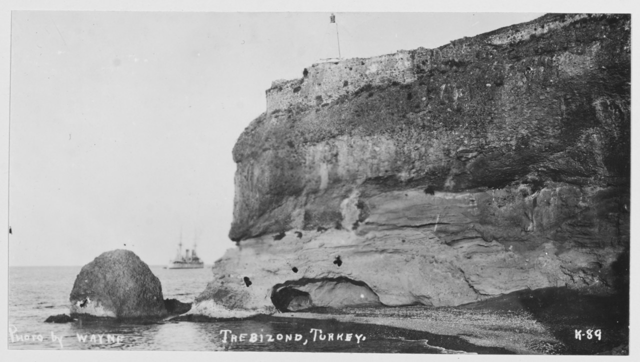 USS OLYMPIA in distance, left center. Trebizond, Turkey