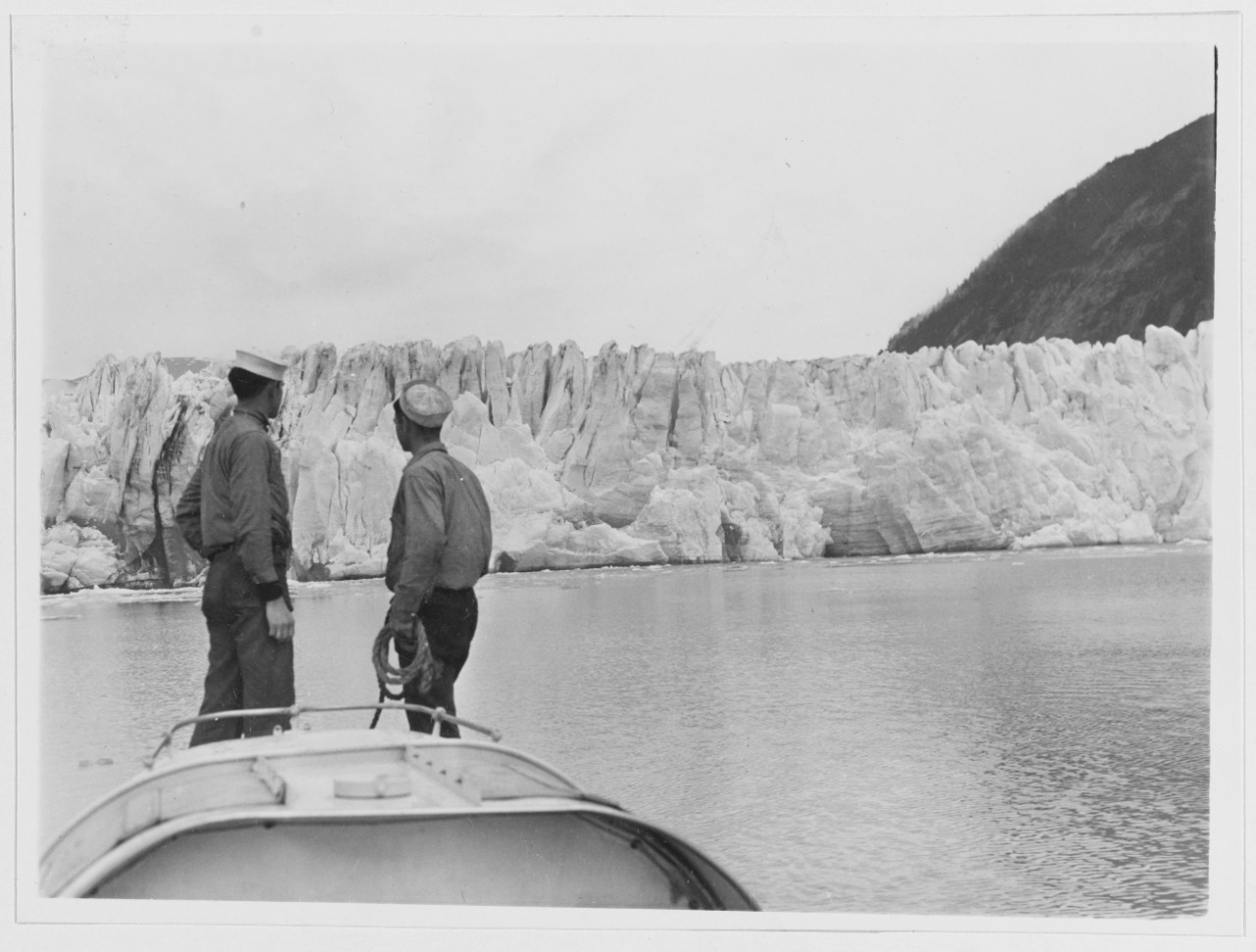 Alaska cruise, 1937. Close up of Taku Glacier, Alaska. ONI, 1937