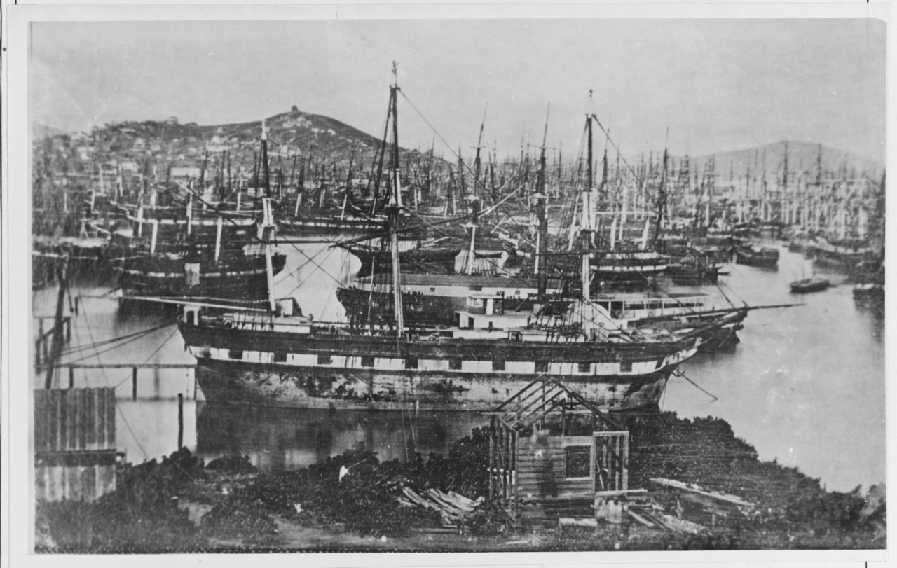 View of San Francisco Harbor during Gold Rush