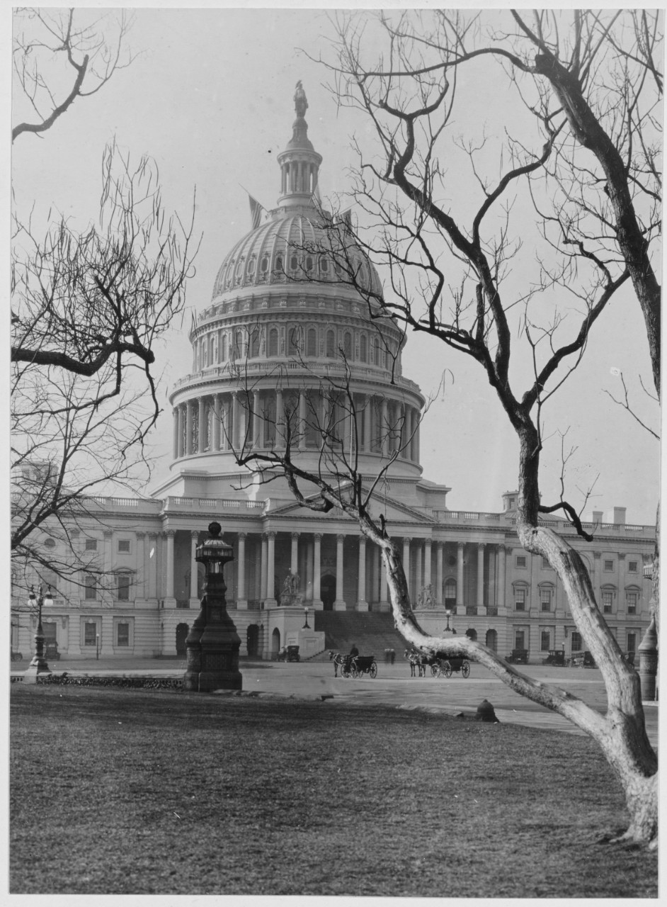 The U.S. Capitol at Washington, DC, with the flag at Half Mast in honor of Colonel Roosevelt