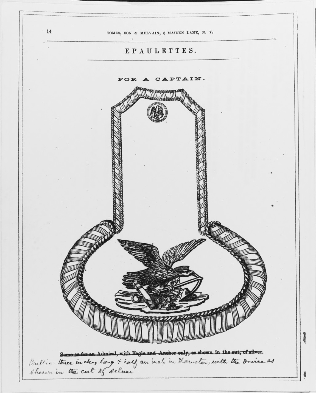 Uniform Regulations, 1862. Epaulets for a Captain