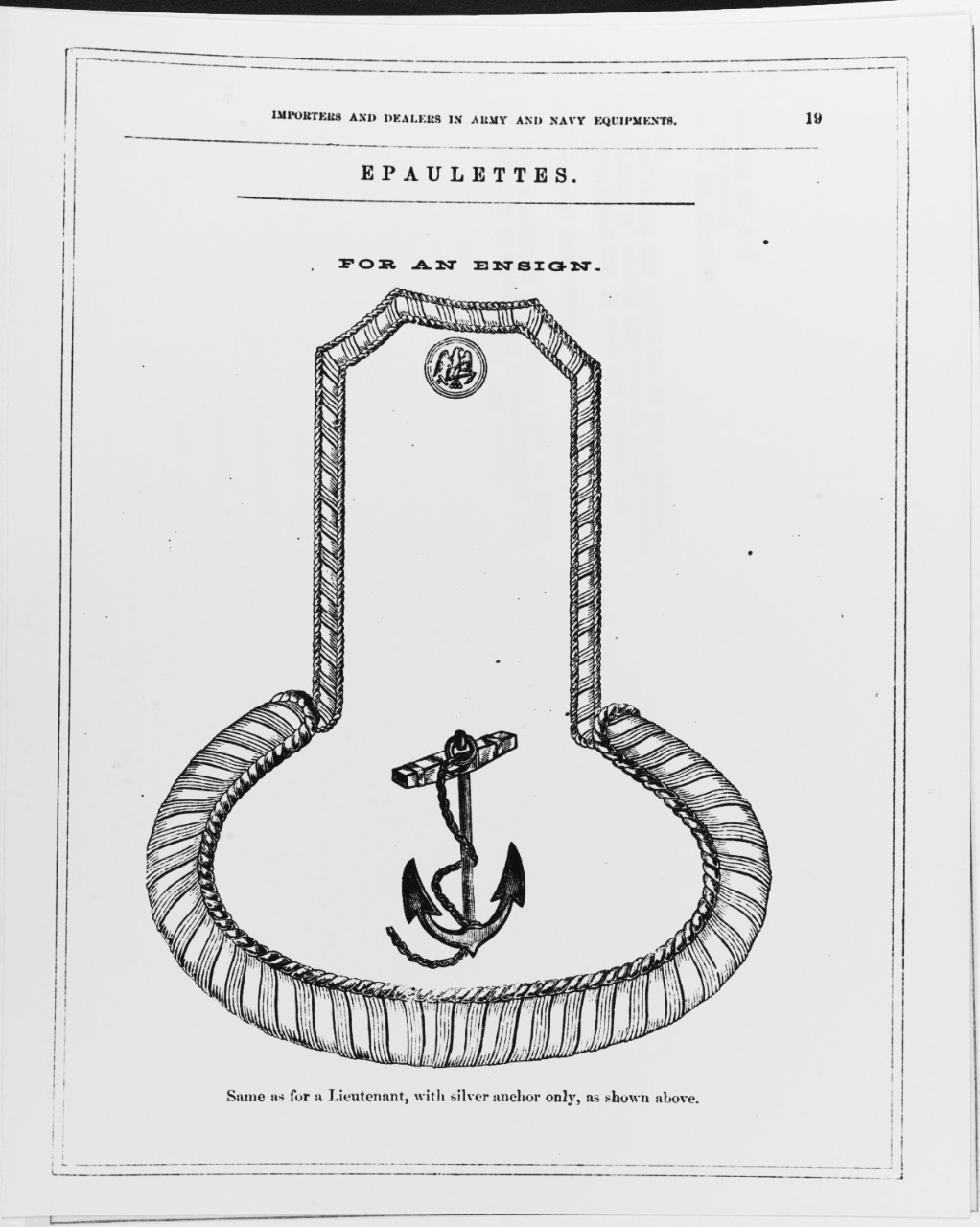 Uniform Regulations, 1862. Epaulets for an Ensign