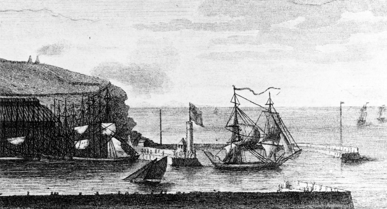 East view of Harbor during American Revolution
