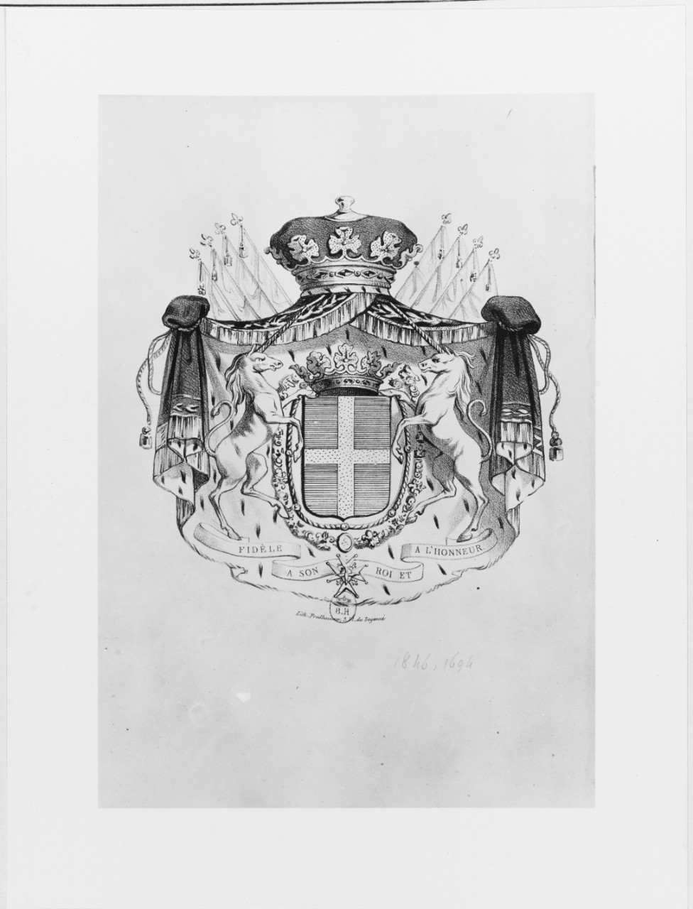 Seal or Crest, Blazon Castries of Marquis De Castries