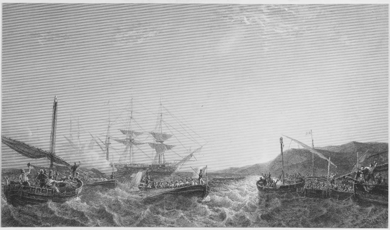 Engraving of the Landing of General Napoleon Bonaparte in France on his return from Egypt, October 9, 1799