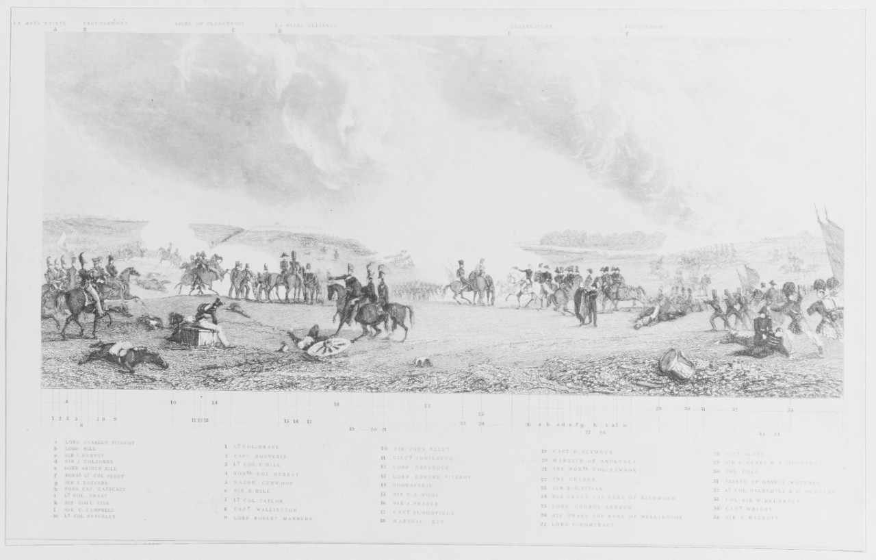 Engraving of the Battle of Waterloo