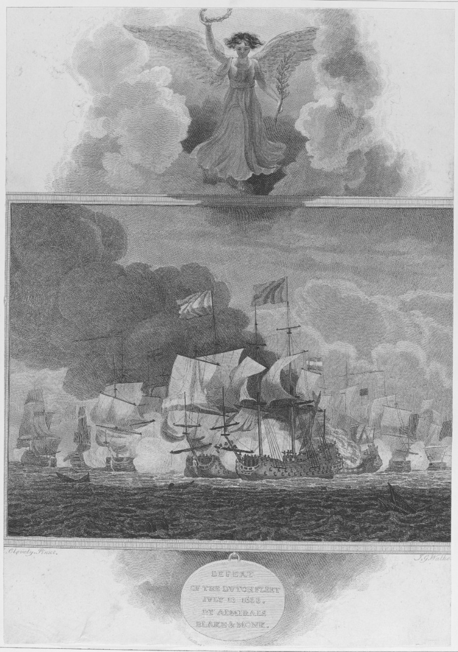 Engraving of the Defeat of the Dutch Fleet, July 13, 1653