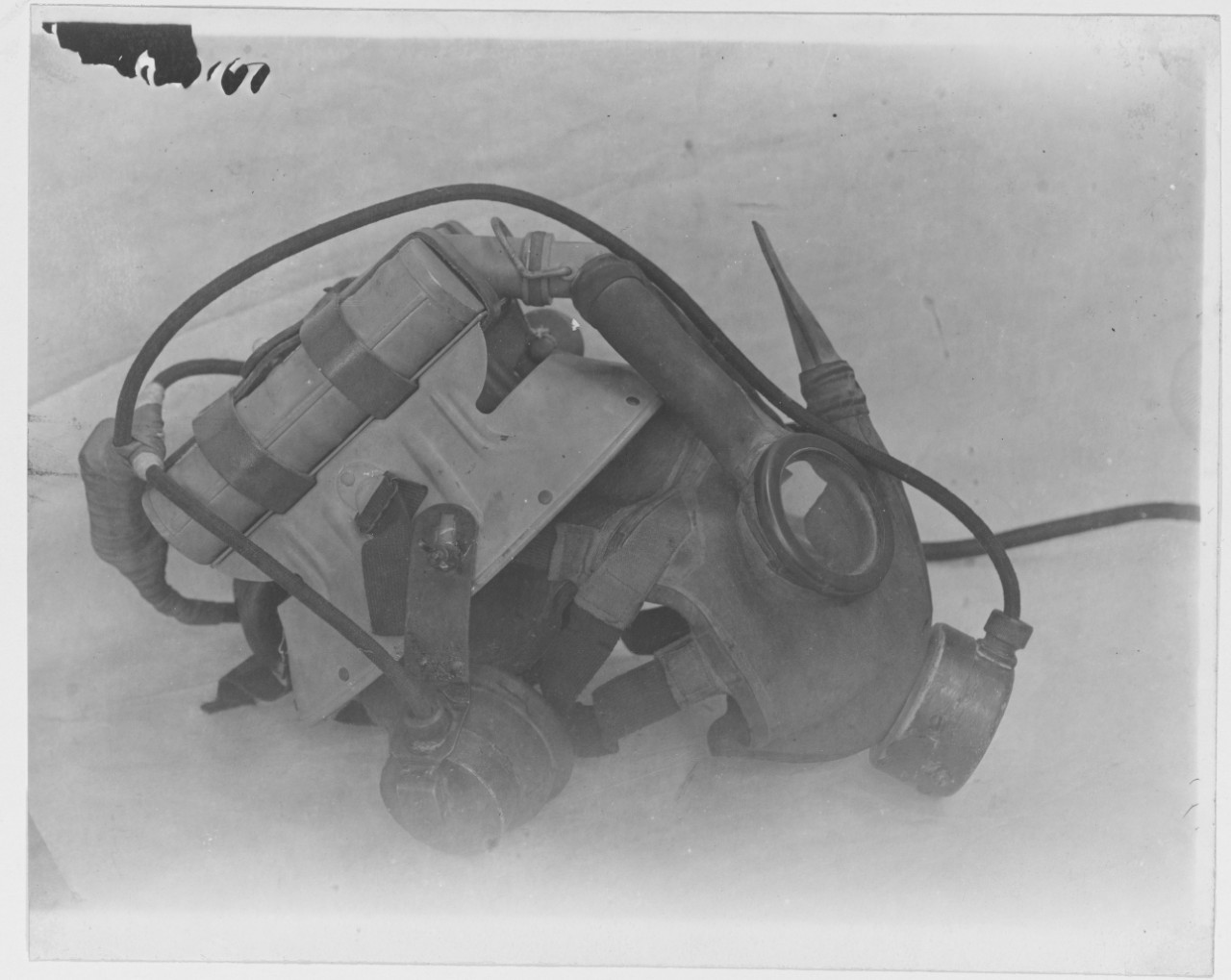 Gas Masks, U.S. Navy. Mark II with Mississippi telephone attachment