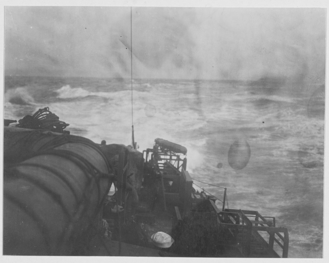 Stern of a Destroyer showing wake